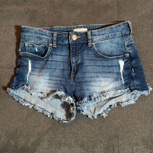2 PAIRS of H&M SHORTS! Jean & burgundy shorts